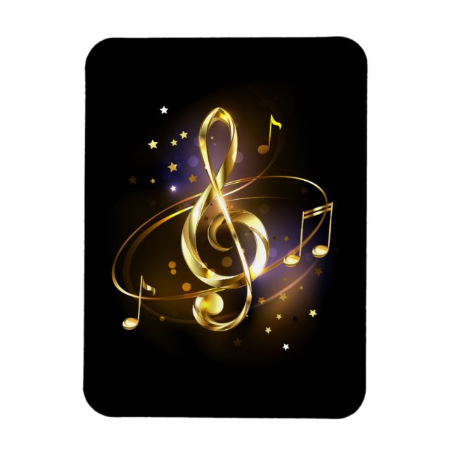 Imán Clef Musical de Triple Dorado (Vertical)