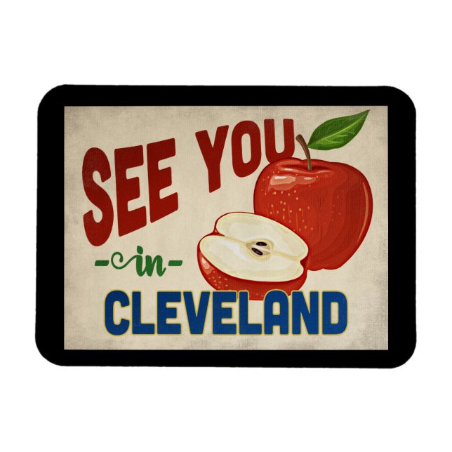 Imán Cleveland Ohio Apple - Viajes de época (Horizontal)