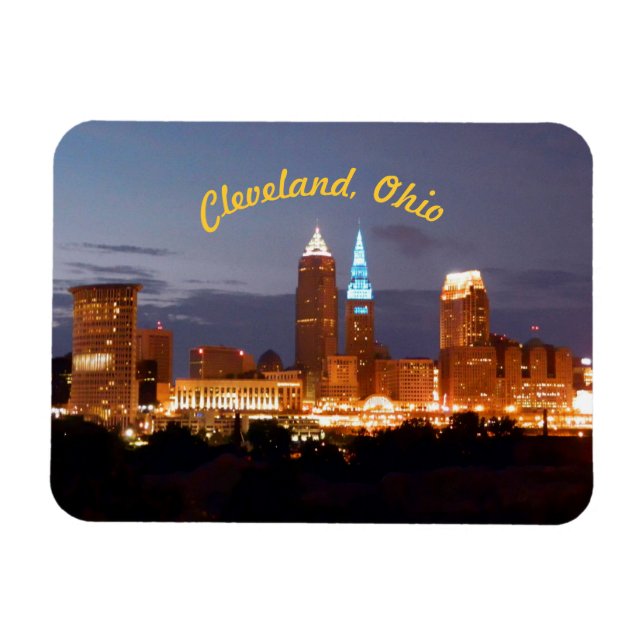 Imán Cleveland Ohio Blues (Curved) Magnet (Horizontal)