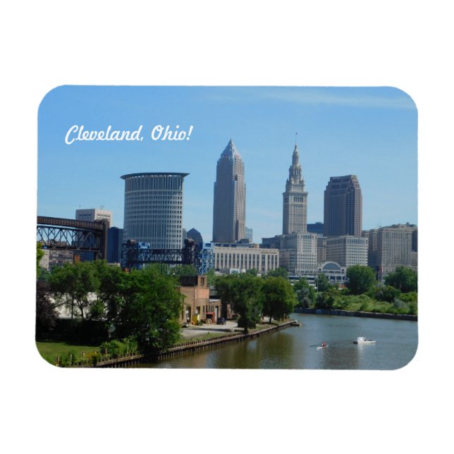 Imán Cleveland, Ohio Downtown River Magnet (Horizontal)