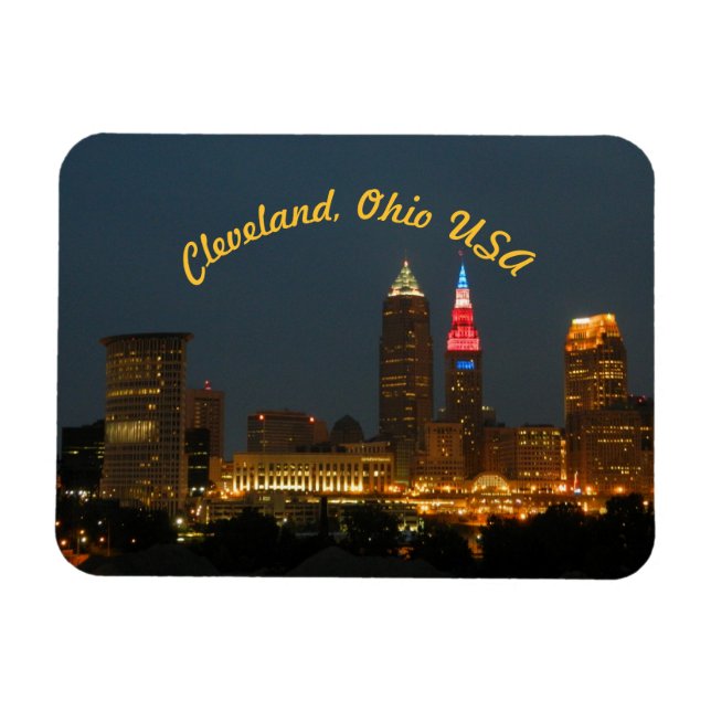 Imán Cleveland Ohio USA (Curve) Magnet (Horizontal)