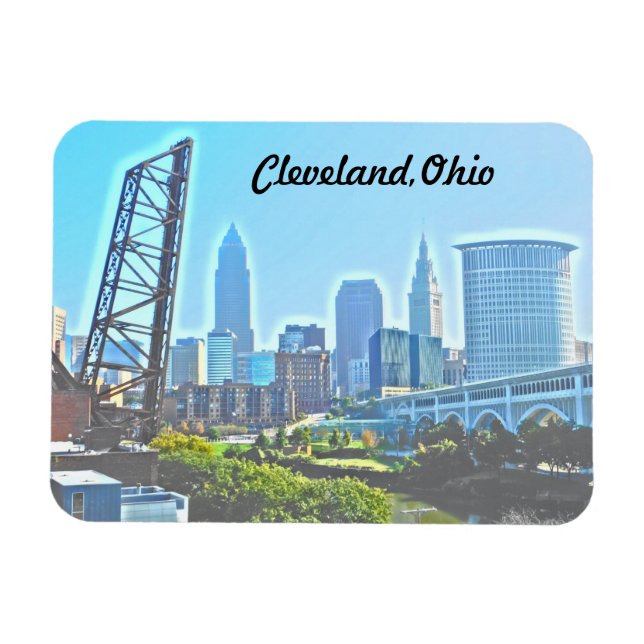 Imán Cleveland Ohio West River View Magnet (Horizontal)