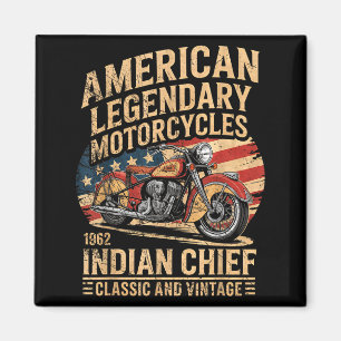 Imán Clic &amp; Motocicleta Americana Vintage Indian Bo