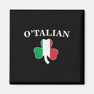 Imán Clic O'talian Shamrock Y Bandera Italiana St Pat I