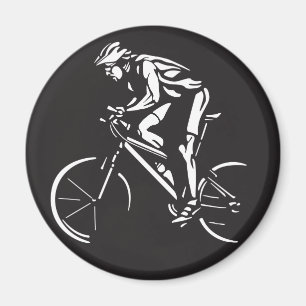 Imán clícer en bicicleta silueta inversa