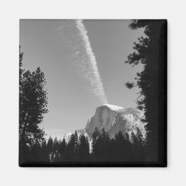 Imán Cliffside Cloud Yosemite Sky Black and White Photo