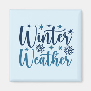 Imán Clima de invierno - Tipografía de vacaciones nevad