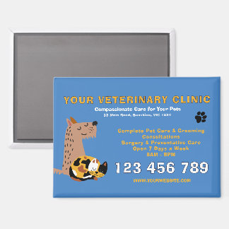 Imán Clínica Veterinaria Editable | Negocio de Cuidado 