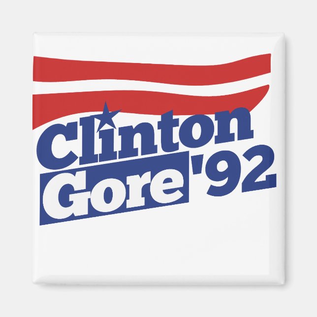 Imán Clinton Gore 92 política retro (Frente)