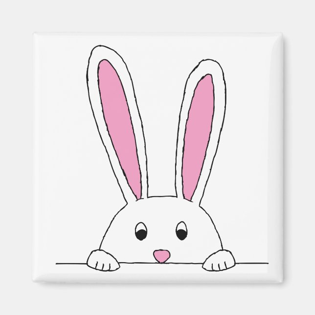 Imán Clipart de conejo lindo Peaking Cute Animals Bunny (Frente)