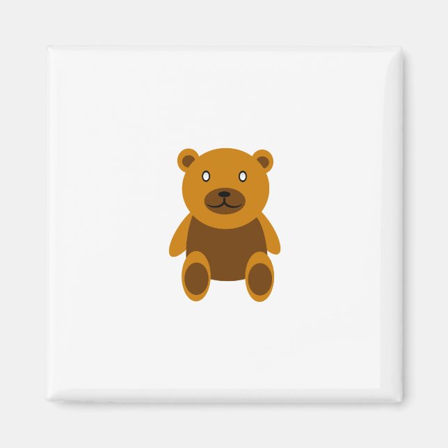 Imán Clíparte de oso de peluche marrón (Frente)