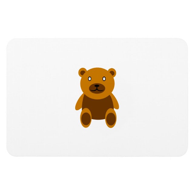 Imán Clíparte de oso de peluche marrón (Horizontal)