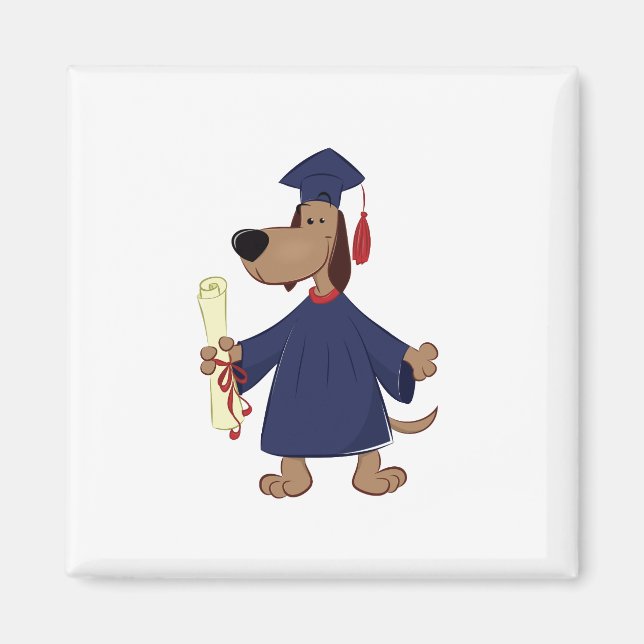 Imán Clíparte de perros graduados (Frente)