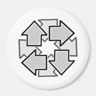 Imán Clockwise Arrows Minimal Geometric White Variant 1