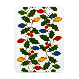 Imán Cloisonne Art Christmas Lights and Holly