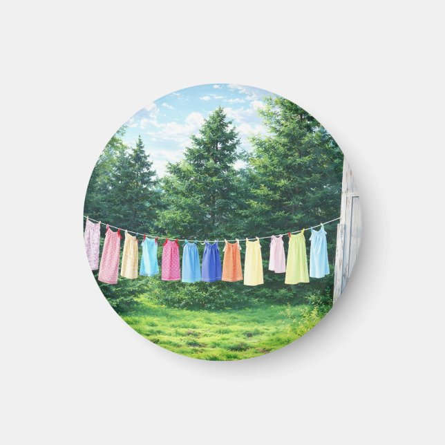 Imán Clothesline Magnet | Nostalgic Laundry Line (Frente)