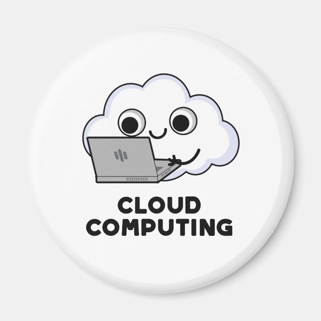 Imán Cloud Computing Funny Computer Weather Pun (Frente)
