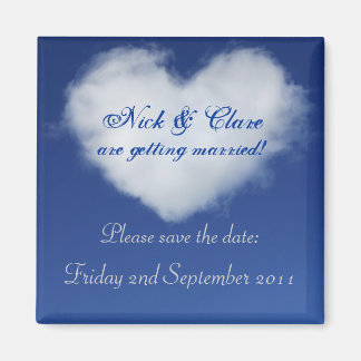 Imán Cloud Heart Save the Date Magnet