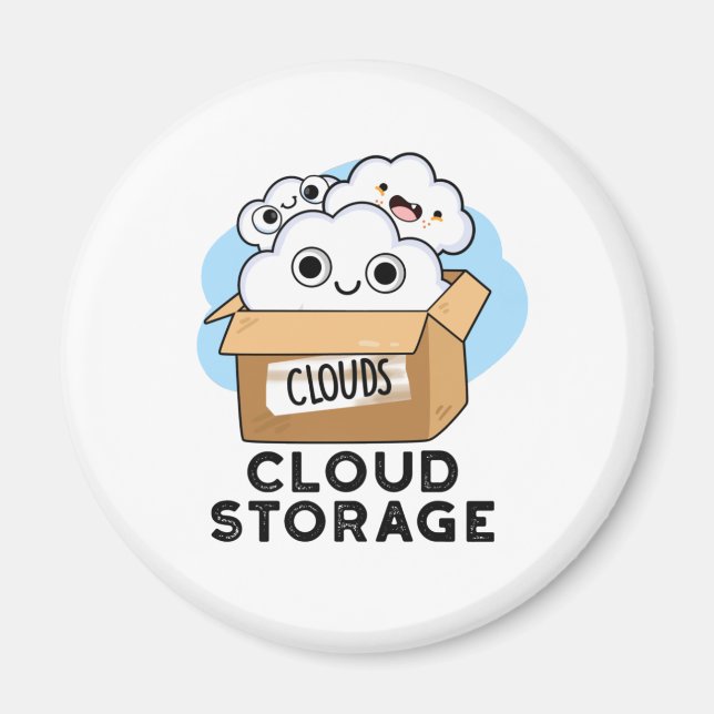 Imán Cloud Storage Funny Weather Technology Pun (Frente)