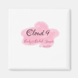 Imán Clouds nine red pastel bridal shower namedate