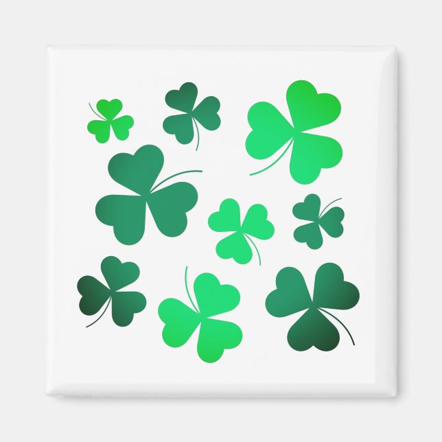 Imán Clover Shamrock Irish Green Spring St Patrick Day (Frente)