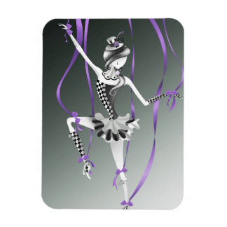 Imán Clown Puppet Ballerina Purple Ribbon Fridge Magnet