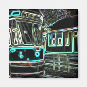 Imán CLRV Neon en stad Square Magnet