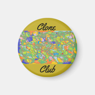 Imán club abstracto de la copia del negro huérfano