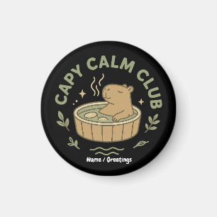 Imán Club Capy Tranquilo Cute Capybara Estética Retro A