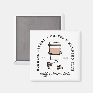 Imán Club de carrera de café divertido estética amante 
