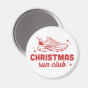 Imán club de carrera de Navidad estética de corredor co