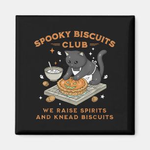 Imán Club de Galletas Espeluznantes Gato Negro Calabaza