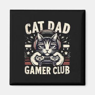 Imán Club de Gamer Papá Gato Divertido Para Él Videojue