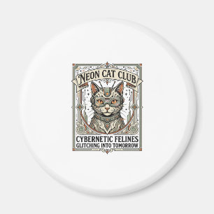 Imán Club de gatos neon gato ciberpunk arte vectorial v