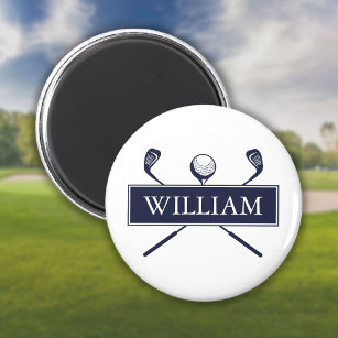Imán Club de golf Navy Blue Personalized Name