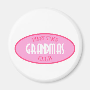Imán Club de las abuelas de la primera vez (rosa)