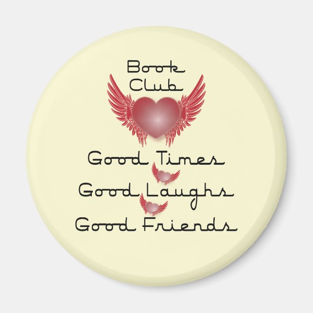 Imán club de lectura con diseño de corazón (Frente)