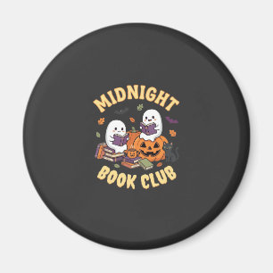 Imán Club de lectura de fantasmas con diseño de calabaz