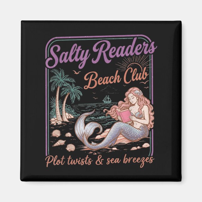 Imán Club de Playa de Lectores Salados Libros Giros del (Frente)