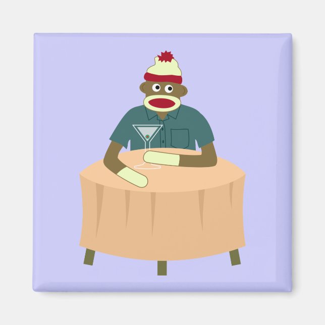 Imán Club nocturno Sock Monkey Martini (Frente)