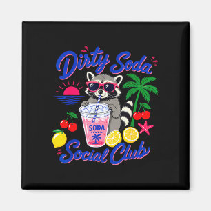 Imán Club social de refrescos sucios retro mapache vera