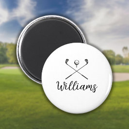 Imán Clubes de golf con nombre de guión personalizado