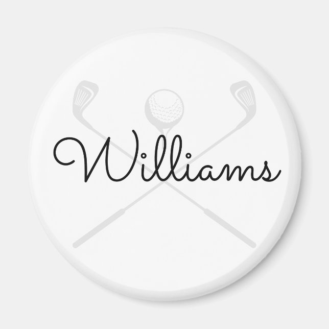 Imán Clubes de golf de nombre de guión moderno personal (Frente)