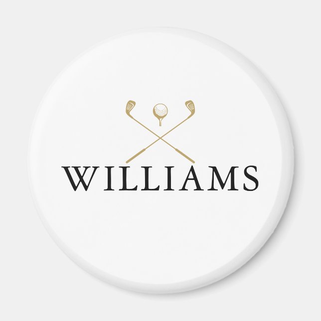 Imán Clubes De Golf Personalizados Con Nombres Negros Y (Frente)