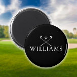 Imán Clubes De Golf Personalizados De Nombre Blanco Y N<br><div class="desc">Personalice el nombre en la tipografía clásica para crear un regalo de golf único y mantenerlo para cualquier golfista. Diseñado por Thisisnotme©</div>