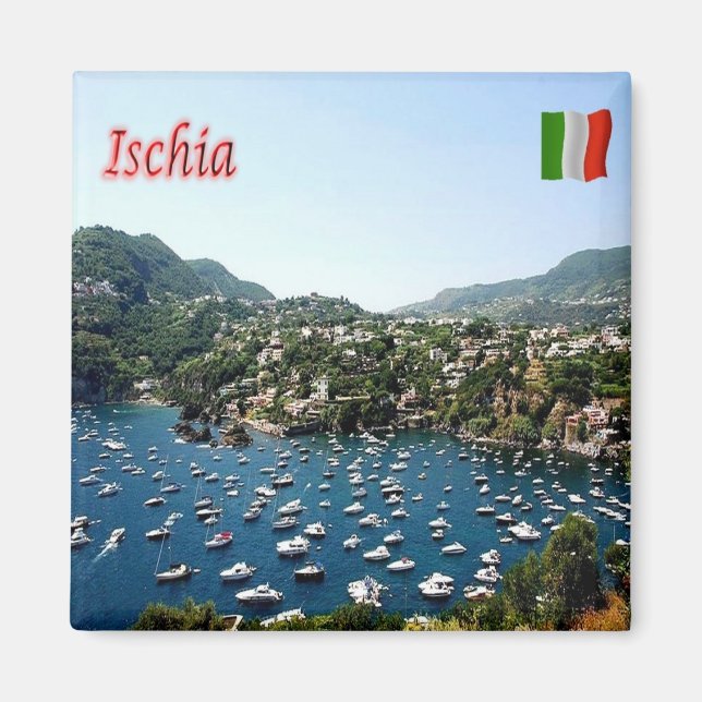 Imán CMP062 ISCHIA, Port, Campania, Italia, Fridge (Frente)