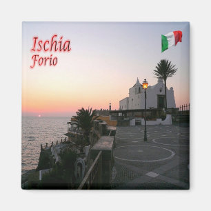Imán CMP081 ISCHIA - Forio al atardecer - Italia - Frid