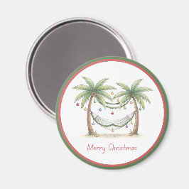 Imán Coastal Christmas Palm Trees With Hammock
