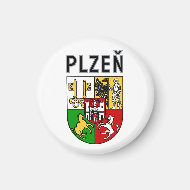 Imán Coat of Arms of Plzeň, Czech Republic (Frente)