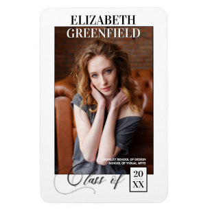 Imán Cobertura de la revista Invitación moderna de grad